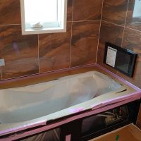 東京都北区　お風呂リフォーム　Ｉ様邸　リクシル　スパージュ1620 PX　戸建て アクアフィル　アクアタワー　TV ダウンライト