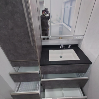 足立区　洗面化粧台リフォーム  タカラ　エリーナ